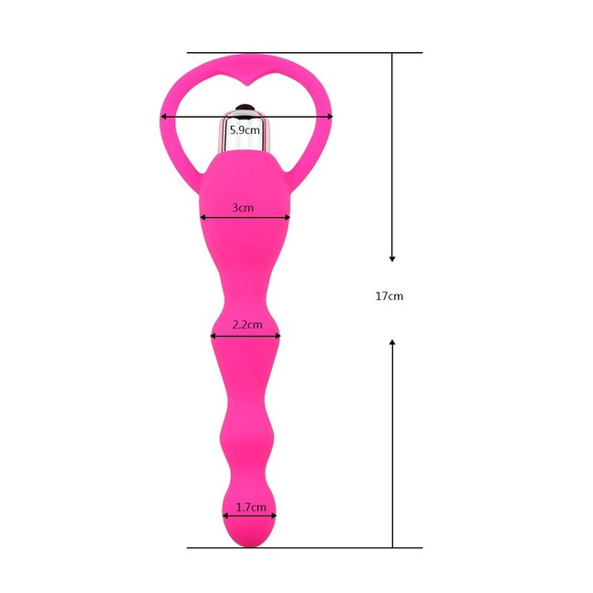 Анальная пробка-елочка с вибрацией розового цвета ROSYLAND