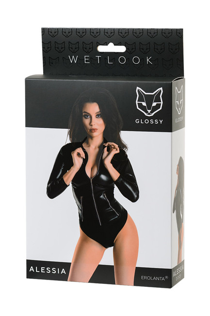 Боди на молнии под винил Glossy Alessia L