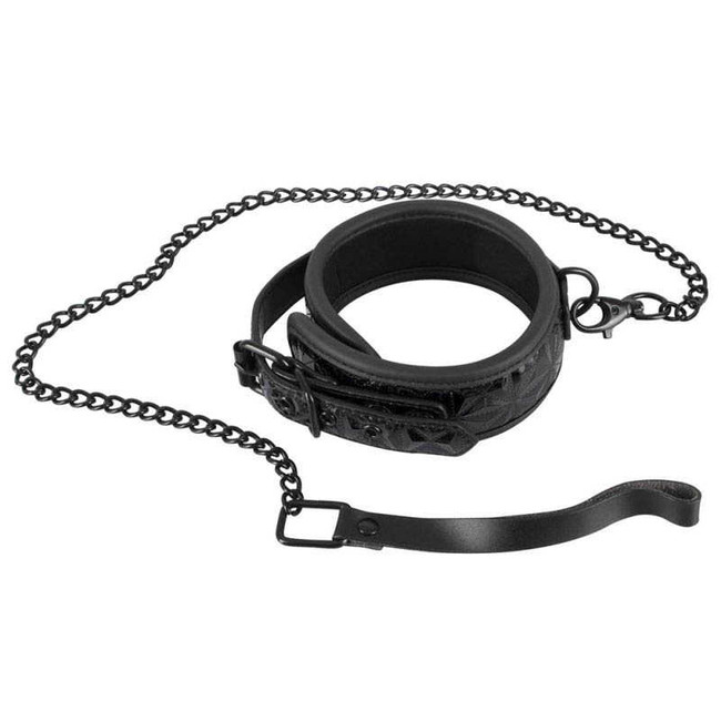 Ошейник и поводок с геометрическим узором Collar with Leash, черный