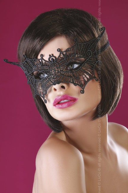 Чёрная ажурная маска Mask Black Model 11