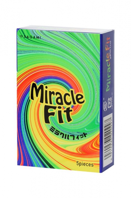 Презервативы Sagami, miracle fit, латекс, 18,5 см, 5,2 см, 5 шт.