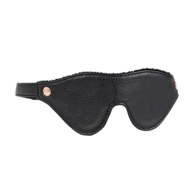 Кожаная маска на глаза Eye Mask с плюшевой подкладкой  на липучке