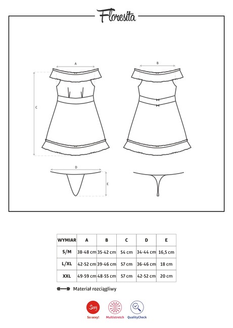 Мини-сорочка с открытыми плечами Floresita XLXXL (48-50)