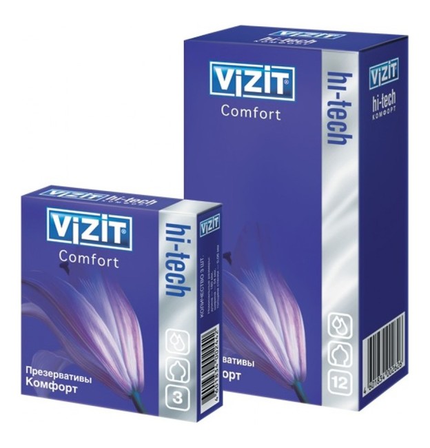 Презервативы VIZIT Hi-tech COMFORT комфорт, 12 шт