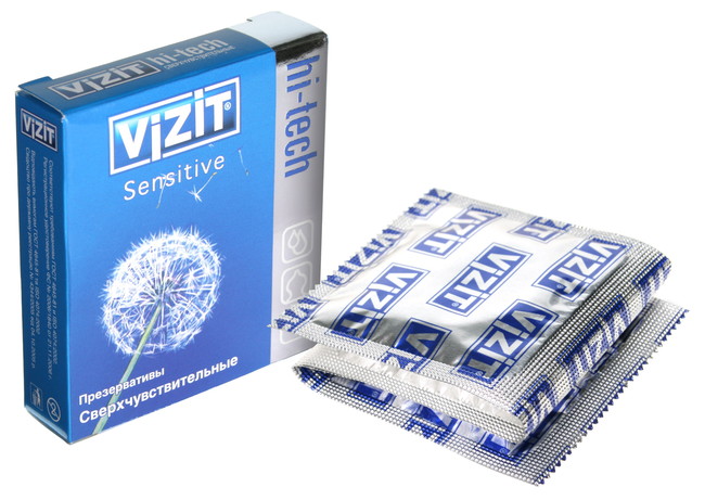 Презервативы VIZIT Hi-tech SENSITIVE сверхчувствительные, 3 шт
