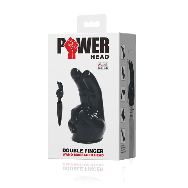 Насадка на вибромасажер Power Head в виде 2-х пальцев (Цвет черный )