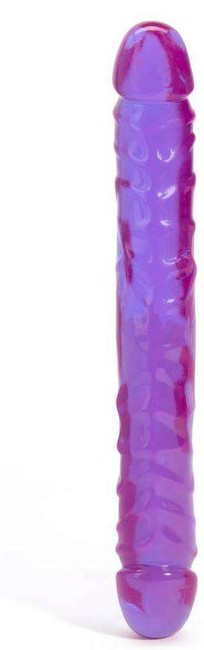 Фаллоимитатор двухголовый 12 фиолетовый Crystal Jellies 12 Jr. Double Dong - Purple