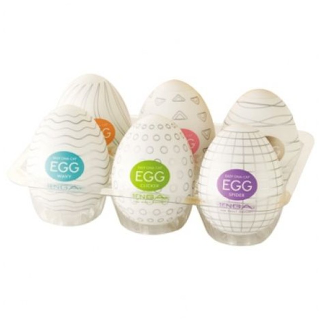 Набор мастурбаторов в форме яйца Tenga Eggs 6 Colors Package , 6 шт