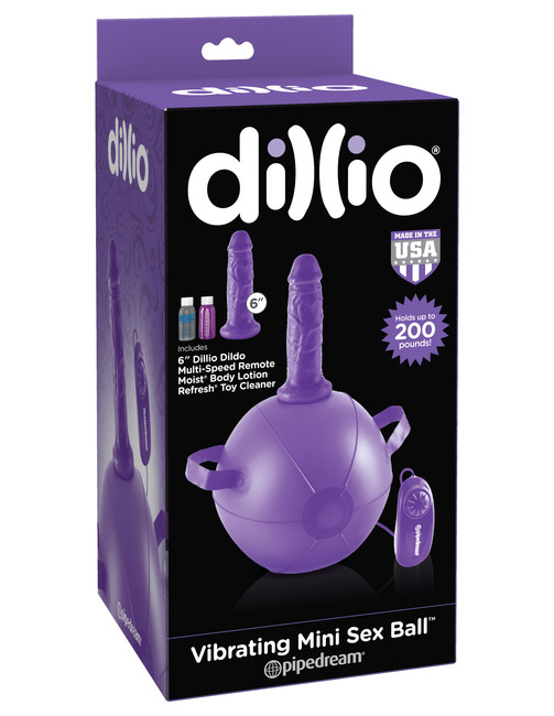 Вибро-мяч с фаллоимитатором Dillio Vibrating Mini Sex Ball фиолетовый