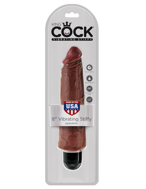 Реалистичный коричневый фаллос с вибрацией King Cock 8 VIbrating Stiffy