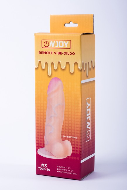 Реалистичный вибратор на присоске из кибер-кожи с выносным пультом Onjoy Remote Vibe-Dildo #3 (10 режимов)