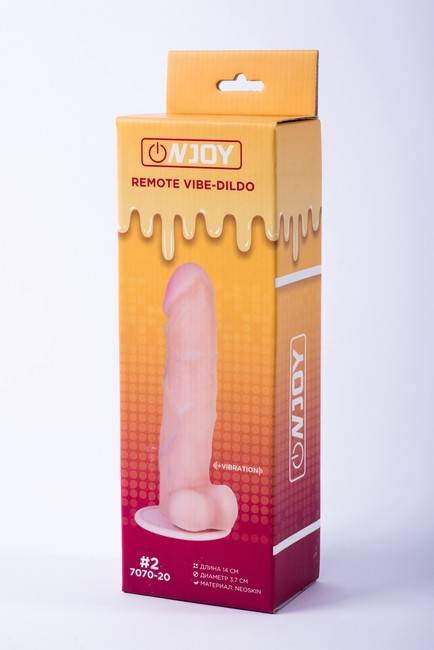 Реалистичный вибратор на присоске из кибер-кожи с выносным пультом Onjoy Remote Vibe-Dildo #2 (10 режимов)