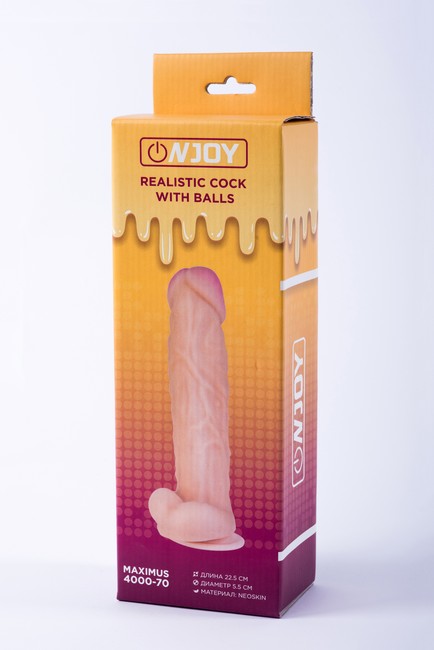 Реалистичный фаллоимитатор на присоске с мошонкой из кибер-кожи Onjoy Realistic Cock With Balls Maximus