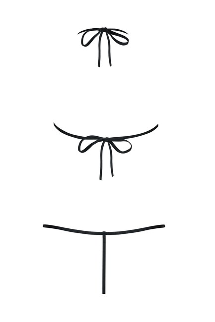 Черное открытое боди с кружевной вышивкой на груди Luiza Teddy SM (42-44)