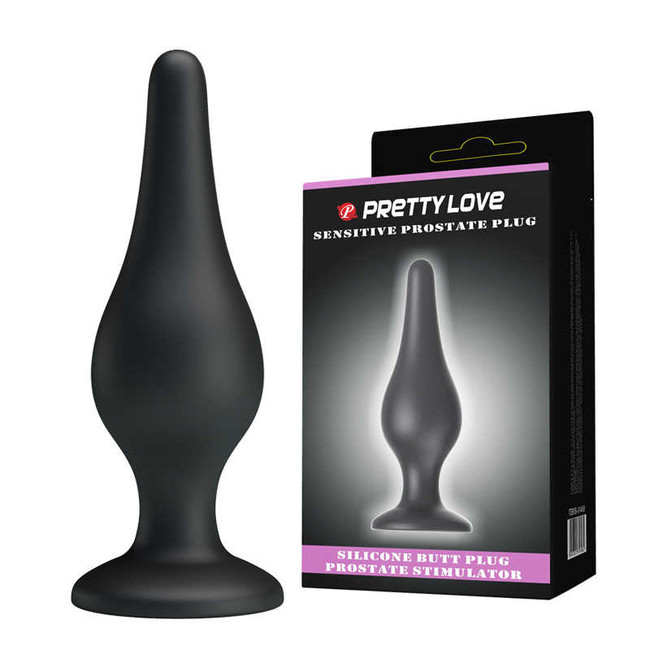 Анальная пробка на присоске среднего размера PrettyLove Sensitive Prostate Plug