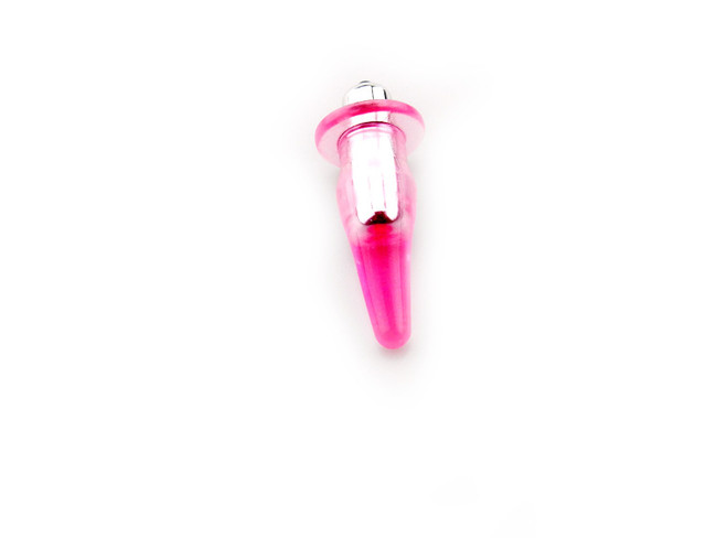 Маленькая силиконовая вибро пробка розового цвета Crystal Bullying