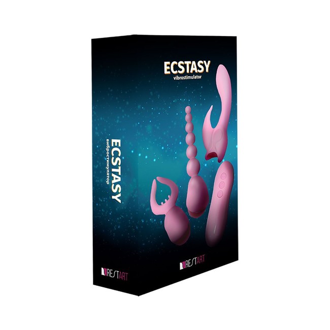 Вибромассажер Ecstasy с тремя насадками (10 режимов)